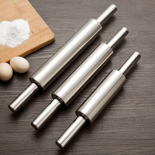 Professional Stainless Steel Metal Rolling Pin for Baking Cookie, Pizza, Fondant, Pie Crust, Dough,Household Kitchen Tools