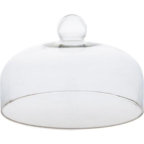 1Pcs Transparent Dust-proof Glass Cover Food Cake Cover Durable Food Protective Cover (Diameter 18CM, High 14CM, Foam Pack A50