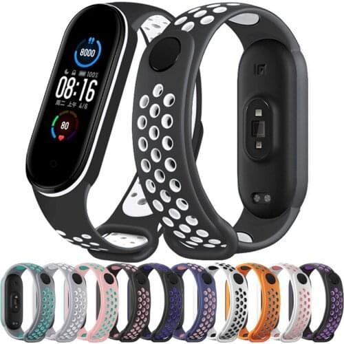 Strap For Xiaomi Mi Band 6 5, Silicone Anti-sweat Replacement Wrist Strap for MiBand 3 4, Sports Bracelet Wristband Accessories