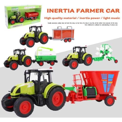 Farm tractor farmer car childrens toy simulation tractor harvester light music