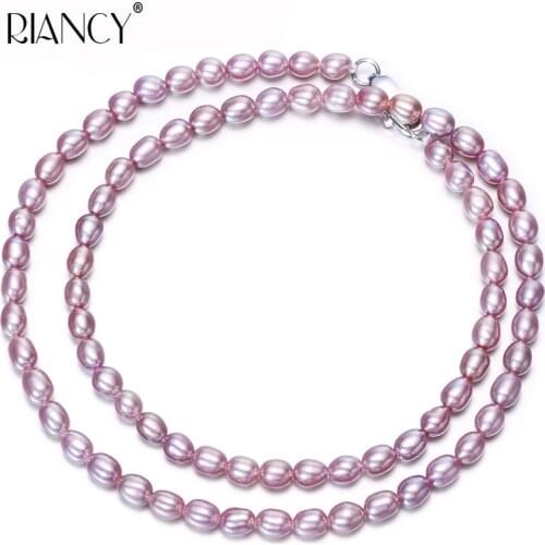 Trendy Natural freshwater Small Pearl Lengthened necklace 925 sterling silver Multipurpose pearl Jewelry wedding gift