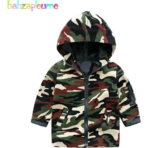 1-5Years 2019 Spring Fall Clothes Baby Boys Jacket Fashion Long Sleeve Hooded Casual Print Kids Coat Children Outerwear BC1457-1
