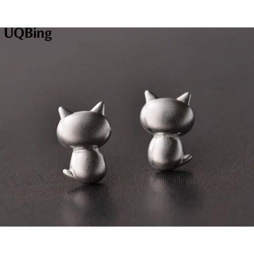 Hot Sell Cute Cat Stud Earrings Fashion 925 Silver Cat Stud Earrings Jewelry Pendientes Brincos Fashion Jewelry Drop Shipping
