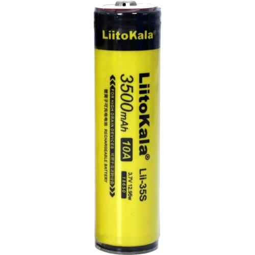 1PCS LiitoKala Lii-35S 18650 battery 3.7V/4.2V lithium ion 3500mAh lithium battery suitable for flashlight PCB protection