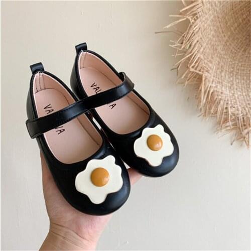 2021 Baby Soft Leather Shoes 1-6 Years Autumn Kids Girls Pouch Egg Mary Janes Soft Sole Shoes Toddler Princess Dress Shoes 21-30
