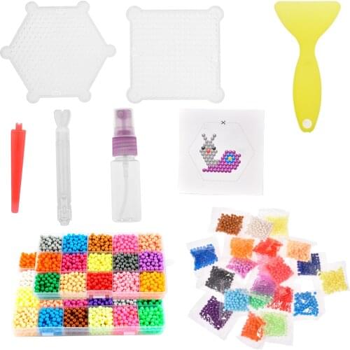 2100 Pieces/set Of 5mm Water Drop Spray Aqua Magic Beads Educational 3D Beads Puzzle Childrens Accessories Toys Kid Toy