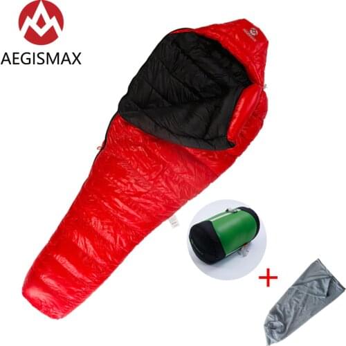 AEGISMAX C700 C500 emergency sleeping bag Outdoor Camping Ultra-Light Mummy White Duck Down SPring Autumn Winter Sleeping Bag