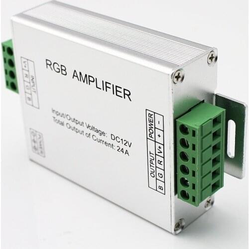 Free shipping DC 12V Led RGB Strip Amplifier 24A Led rgb Amplifier RGB Strip Power Repeater Console Controller