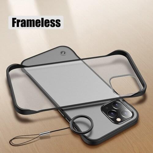 Frameless Finger Ring Transparent Phone Case For iPhone 12 11Pro Max X XR XS Max 6s 7 8 Plus Ultra-thin Matte Hard PC Back Cover
