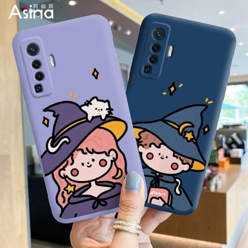 ASINA Liquid Silicone Case For VIVO X50 60 30 Pro Cover Cartoon Bumper Fashion Couple Cases For Vivo Z5X Z1Pro iQOO Neo Y17 V17