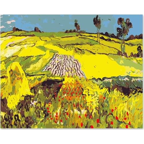 Digital oil color Van Gogh landscape field wheat paintings by numbers on canvas picture