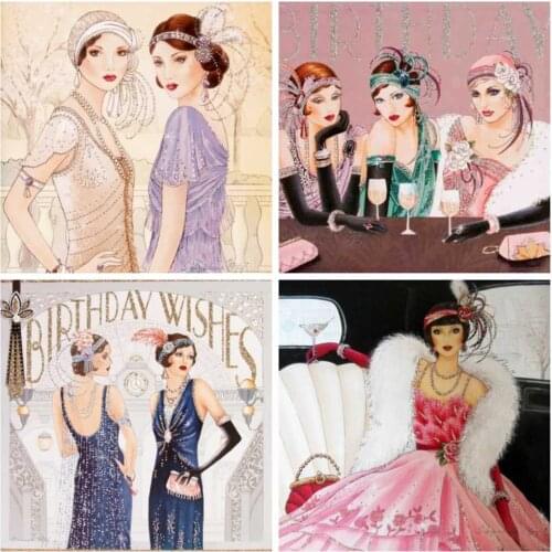 Huacan Lady 5d Diamond Painting Beauty Decoration Home Embroidery Full Display Diamond Art Woman Handmade Gift