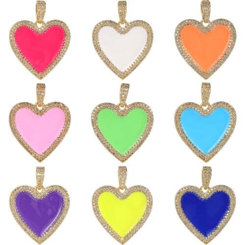 Juya Handmade Colorful Enamel Love Heart Charms For DIY Handicraft Turkish Lucky Greek Evil Eye Pendant Jewelry Making Supplies