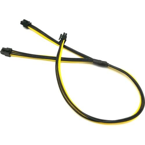 UL 1007 16AWG PCI-E 6Pin Male to Dual 6Pin Male Power Cable for Mining