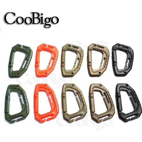 Carabiner Plastic D-Ring Hook Clip Snap Locking Clasp Tool Keychain Webbing Hang Camping Backpack Link Buckle DIY Accessory 1pcs