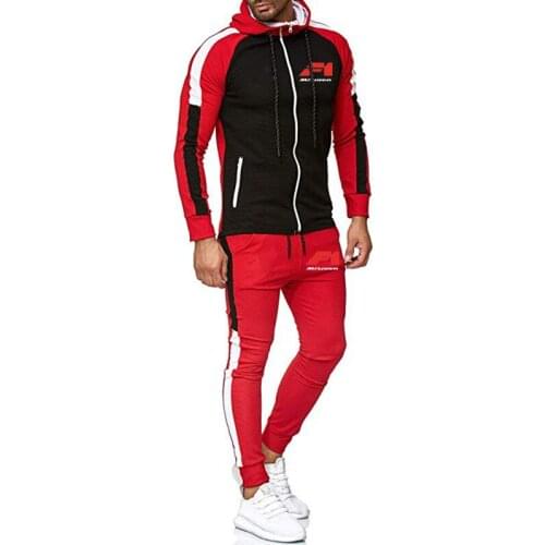 2021Menss McLaren 2 Pieces Sets Tracksuit Hooded College Sweatshirt+Pants Pullover Hoodie Sportwear Suit Leisure Clothes