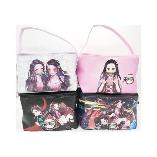LISM Kimetsu no Yaiba 88426 Anime Portable Lunch Bags Cartoon Picnic Bag Food Handbag Storage Girls Gifts