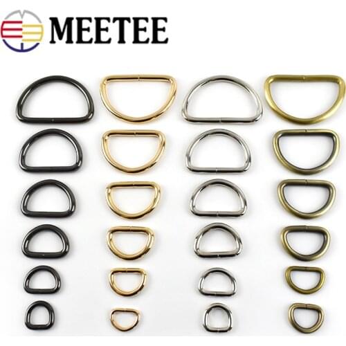 5pcs Meetee 13-50mm Metal O Dee D Ring Buckles Clasp Web Belt Backpack Bags Purse Shoes Garment Collar Sewing DIY Leather Craft