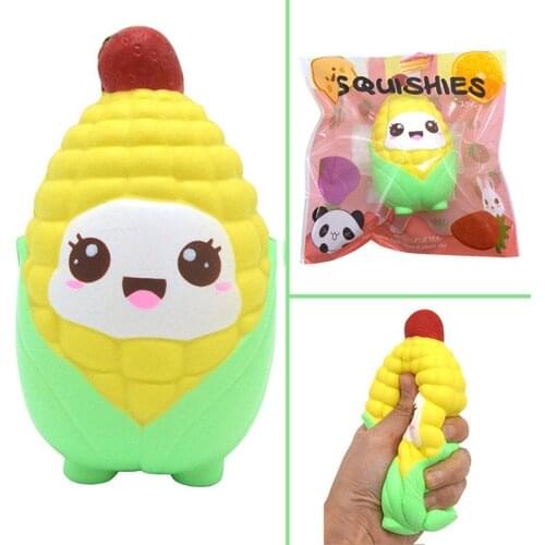 Cute corn Squishy Slow Rising kawaii cartoon doll squeeze toys food PU Squishy Anti-stress Vent Toy fun gifts new style