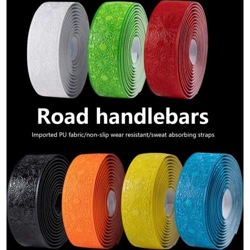 Fashion Bike Grip Tape Sweat-absorbent Wear-resistant Handlebar Tape Adhesive Floral Textured Shock Absorbing Bar Tape for Bike