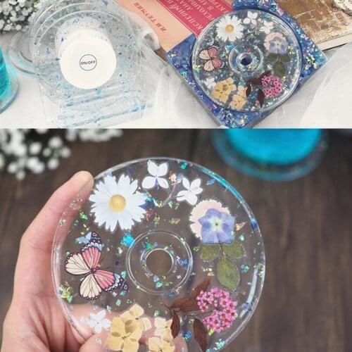 CD Coaster Casting Die Set Soft Disc Silicone Stencils Tea Tray Template DIY Baking Pan for Epoxy Resin Craft Tea Trays Placemat
