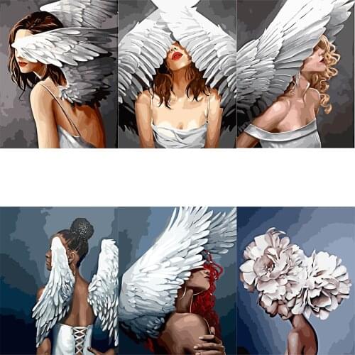 Tapb Abstract Flower Girl Portrait Pictures By Numbers Kits Handpainted On Canvas Oil Painting By Numbers Home Wall Art Decor