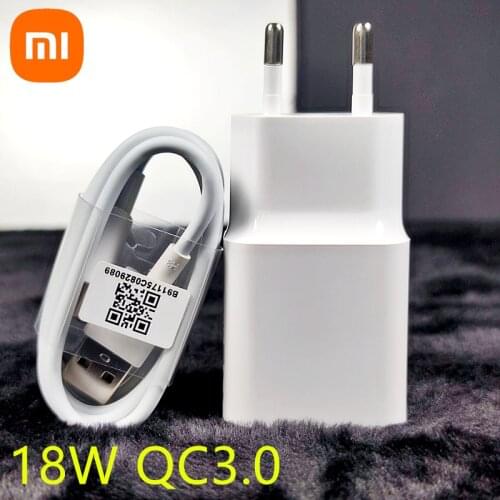 Original xiaomi charger 18W QC3.0 Fast charge Micro USB /Type C Cable For mi 6 4c redmi note 7 8 9 8SE 6 9 6X 5X