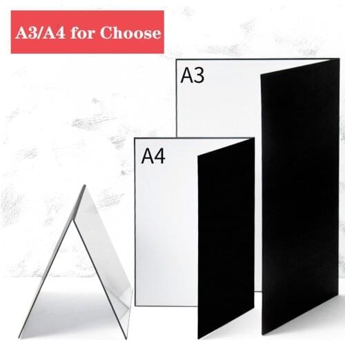 A3/A4 Camera Photography Accessory Collapsible Cardboard White Black Silver Reflector Absorb Light Thick Reflective Paper
