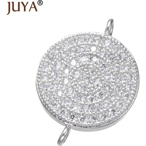 Jewelry Making Supplies Copper Inlay Cubic Zirconia Rhinestone Connectors For Jewelry Making DIY Bracelet Accessories Findings