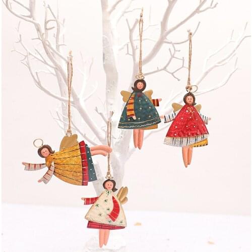 Christmas Ornament Creative Handmade Painted Angel Girl Christmas Tree Hanging Pendant Christmas Decor For Home Party New Year