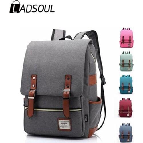 LADSOUL Laptop Backpack 14 inch Anti Theft Women Men School Bags For Teenage Girls College Travel Backpack Nylon CD5539/h
