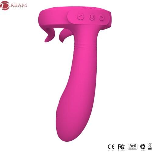 Silicone powerful vibrator clitoral nipple stimulate massage clip enhance feelings three heads vibrating toys for couple
