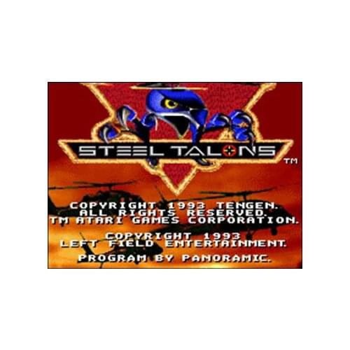 Steel Talons NTSC Version 16 Bit 46 Pin Big Gray Game Card For USA Game Players