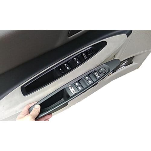 For Citroen C4 window switch power window button regulator master control lifter rearview mirror with led black gray panel