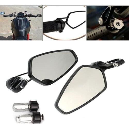 Universal Motorcycle 7/8" Handle Bar End Rearview Side Mirrors CNC 360° Rotation for Honda Suzuki KTM Yamaha FZ-09 FZ-07 FZ6N