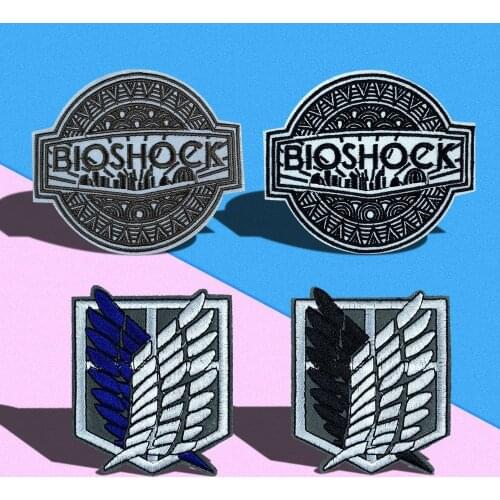 Punk Style Wings of freedom Embroidered Patches for Clothes Iron On BioShock game Appliques Badges Coat Jeans Hat Decor