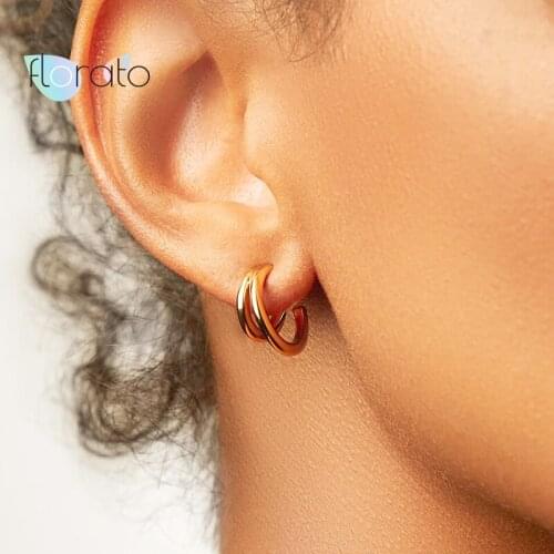 925 Sterling Silver Ear Needle C-Shaped CZ Earrings Vintage Stud Earrings For Women Piercing Earrings Jewelry Pendientes