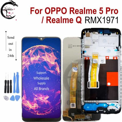 LCD With Frame For OPPO Realme 5 Pro LCD Realme Q RMX1971 Display Touch Screen Digitizer Sensor Assembly RealmeQ LCD Replacement