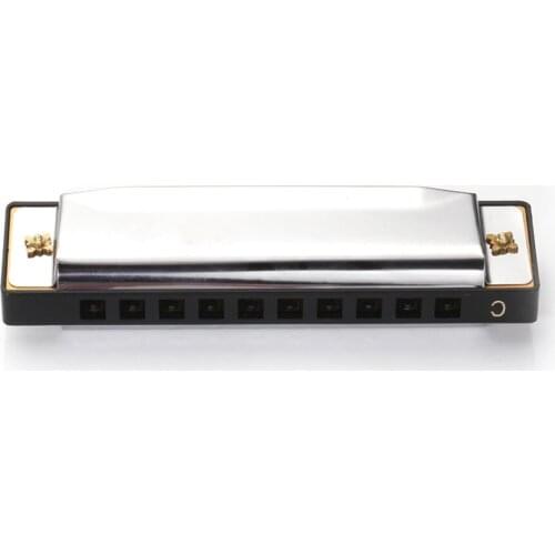 10 Hole Diatonic Harmonica Silver Blues Diatonic Harp Harmonicon 10 Holes Musical Instrument Alloy Harmonica Mouth Organ