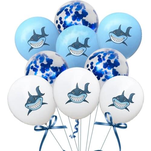 10pcs 12inch Angry Shark Latax Ballons Party Decoration Birthday Baby Shower Games Boy First Bithday Party Decor for Adult