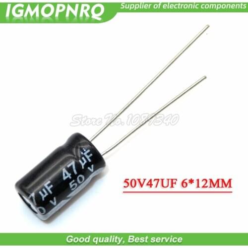 100PCS 50V 47UF 6*12 6X12MM 47UF DIP Aluminum electrolytic capacitors New Original Free Shipping