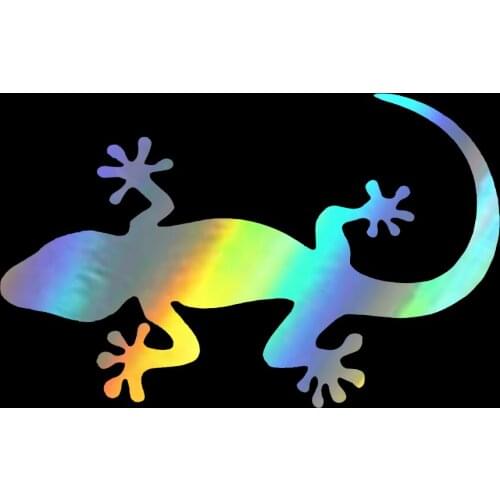 12CM*9CM Lovely Reflective Gecko Shape Warning Car Stickers Car Window Personality Decorative Accessories Car Styling Decal