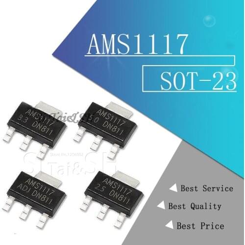 20PCS AMS1117 AMS1117-3.3V AMS1117-ADJ AMS1117-1.8 AMS1117-1.2 AMS1117-5.0 AMS1117-2.5 AMS1117-3.3 AMS1117-5.0 AMS1117-1.5