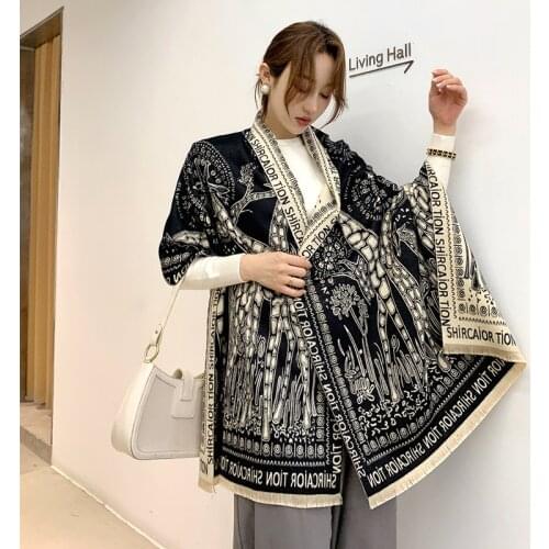 2020 Women Cashmere Scarf Female Warm Winter Pashmina Luxury Brand Plaid Wrap Stole Bufandas Lady Fashion Scarves