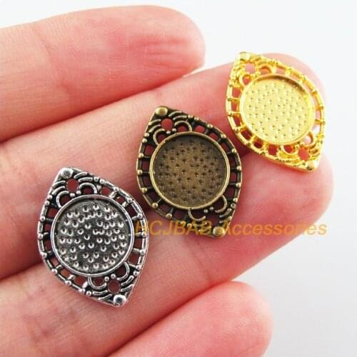 25Pcs Retro Tibetan Silver Gold Antiqued Bronze Tone Eye Picture Frame Charms Pendants 14.5x20mm