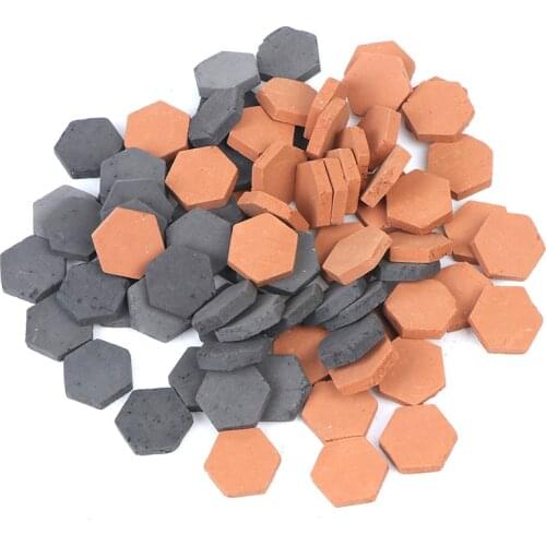 40PCS 1/16 Scale Simulation Miniature Hexagon Red Brick Model Toy
