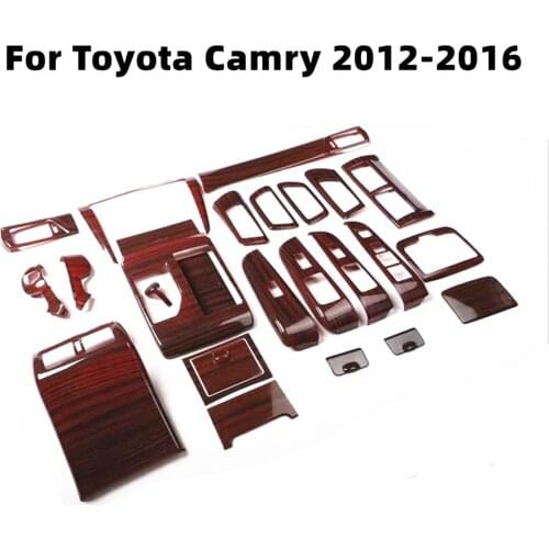 For Toyota Camry 2012 2013 2014 2015 2016 Accessories Wood Grain Car Interior Decoration Central Control Air Outlet ABS Sticker