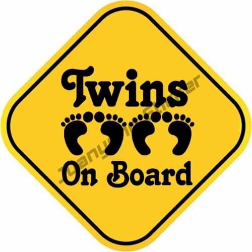 Car Stickers TWINS ON BOARD Decals Accessories for Rear Windshield Window Trunk Bumper Cover Scratches SUV Fine Decor KK16*16cm