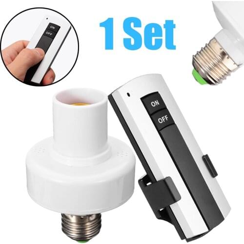 White E27 Wireless Remote Control Screw Bulb Light Lamp Holder Cap Socket Switch Home Office Lighting Accessories