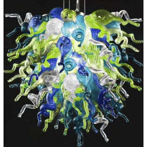 Free Shipping New Special Design Flower Shape Living Room Art Deco LED Bulbs Hand Blown Glass Indoor Chandelier Lighting